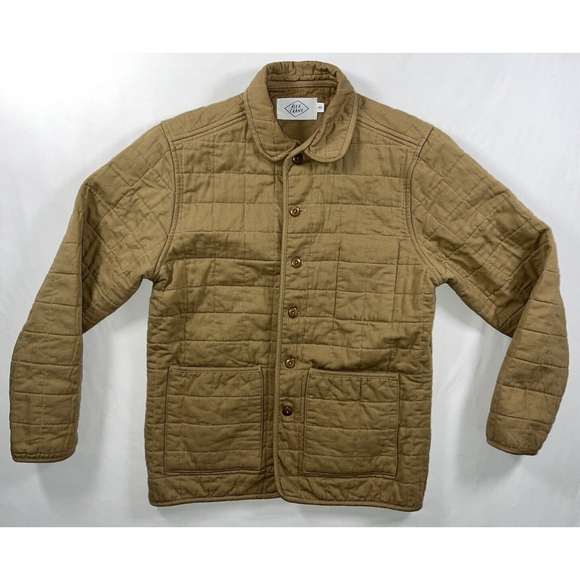 Alex Crane Quilted Jacket Brown Tan Men’s Size XS Collared Button Down Coat - Picture 5 of 7